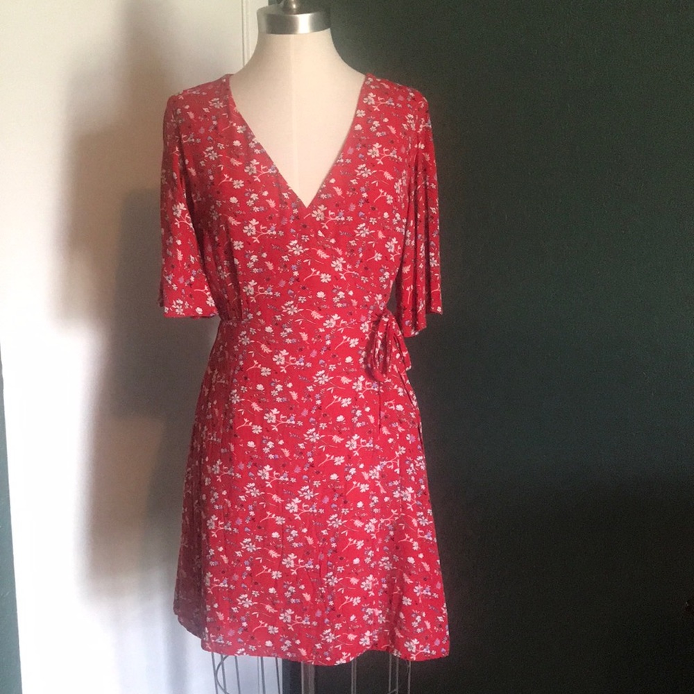 Sanctuary red floral dress